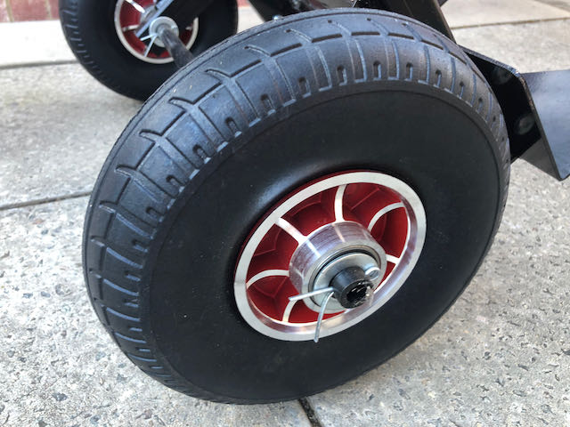 Large strong wheel of the outboard motor engine trolley heavy duty