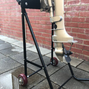 Outboard motor engine trolley with 5hp 4 stroke engine secured