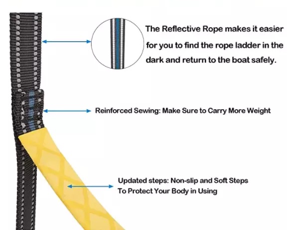 Rope Step Ladder for Dinghy or Inflatable Boat